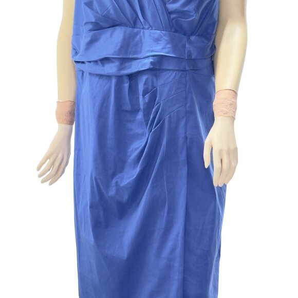Suzi Chin For MAGGY BOUTIQUE Women's Blue Sleeveless Wrap Dress Size 18W - Picture 11 of 16
